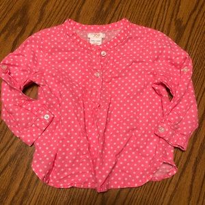 Pink and White Polka Dot Blouse